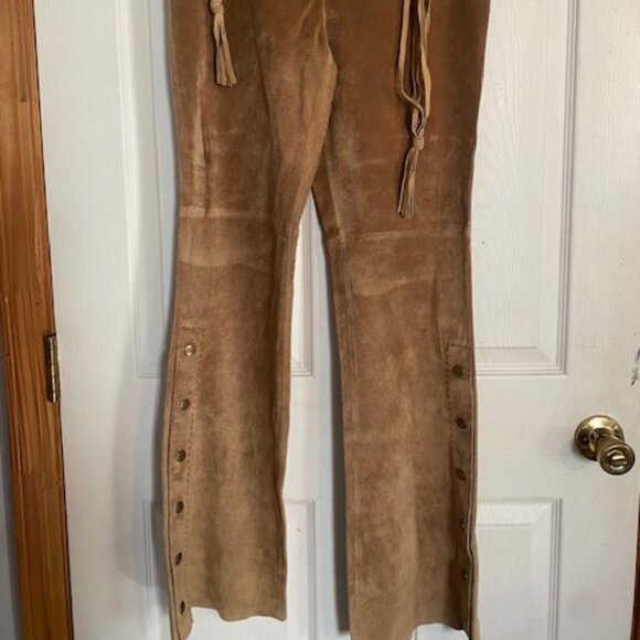 Arden B Suede Boot Cut Snap Pants Women's Size 6 - Picture 2 of 10